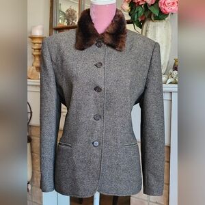 Vintage Ralph Lauren Lambswool Tweed Jacket. Equestrian Jacket. Tailored Jacket.